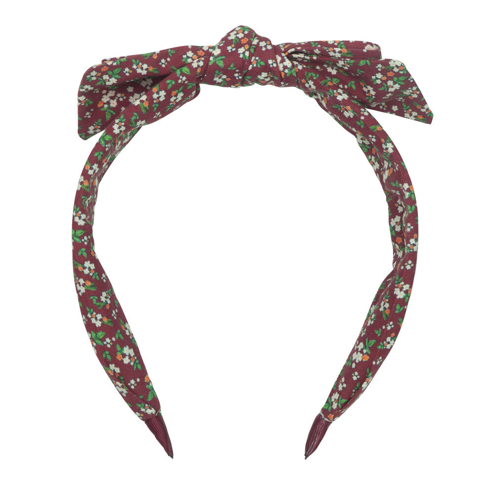 Mimi & Lula - Alice Band - Edie bow- Burgundy - Mabel & Fox