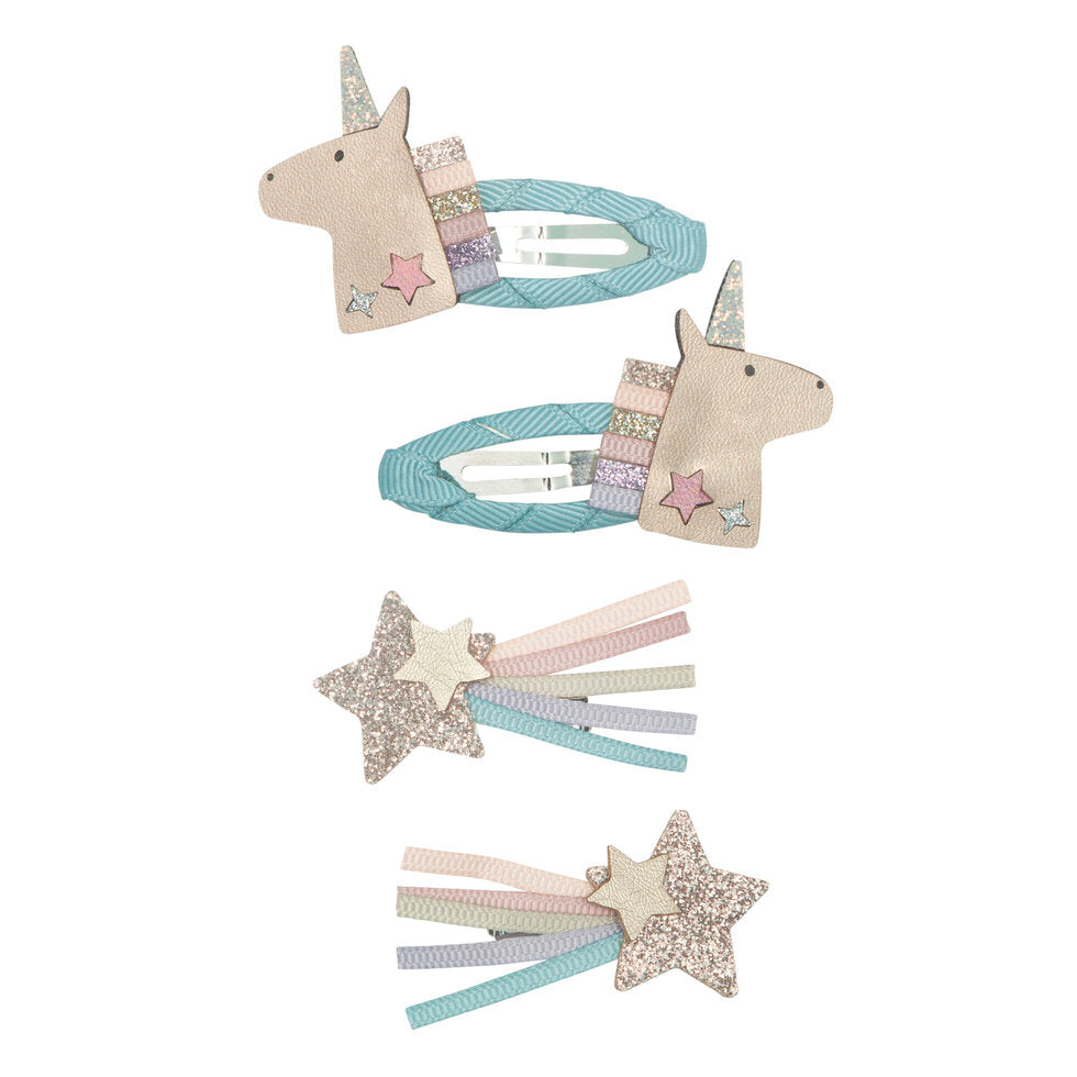Mimi & Lula - Clic Clac Hair Clips - Unicorn (4 Pack) - Mabel & Fox