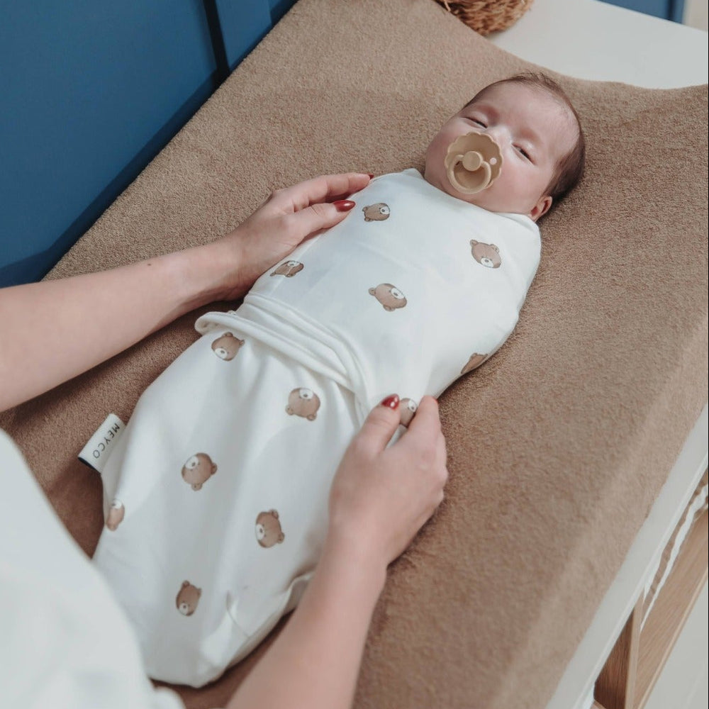 Meyco - Swaddle Wrap - Bear (0-3) - Mabel & Fox