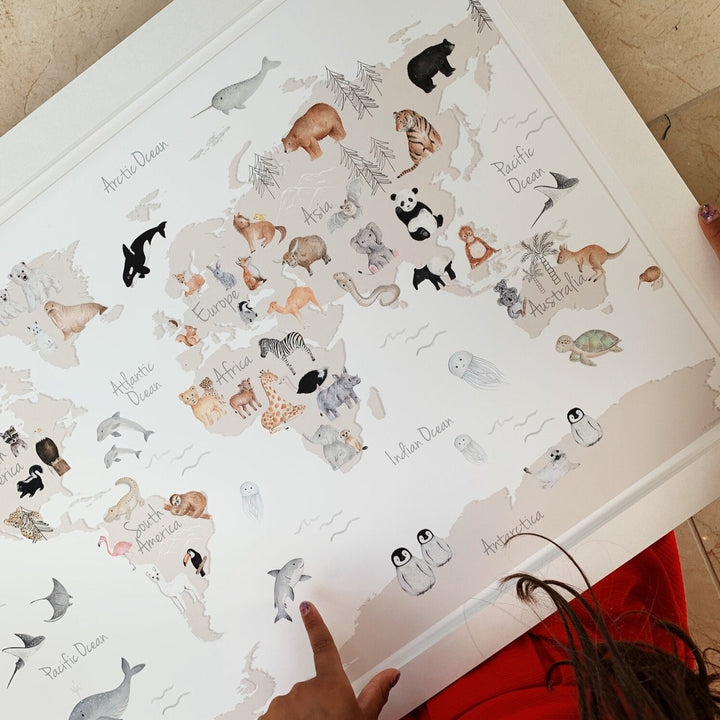 Little Roglets - Art Print - Animal World Map