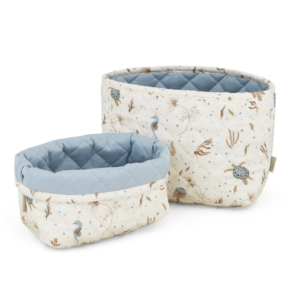Cam Cam Copenhagen - Quilted Storage Basket - Sea Garden ( 2 Pack) - Mabel & Fox