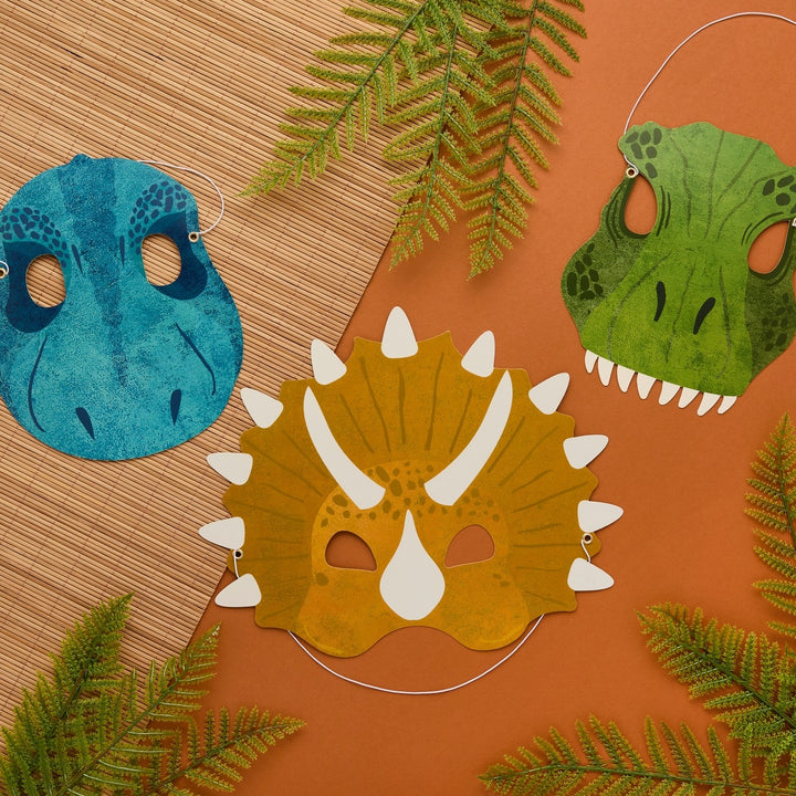 HootyBalloo By Green Club - Dinosaur Card Masks - (Pack of 6)
