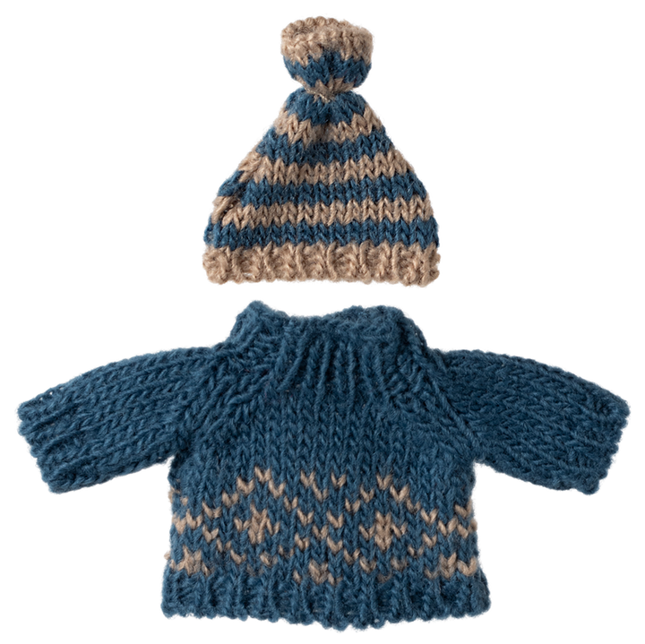 Maileg – Knitted Sweater and Hat, Dad Mouse
