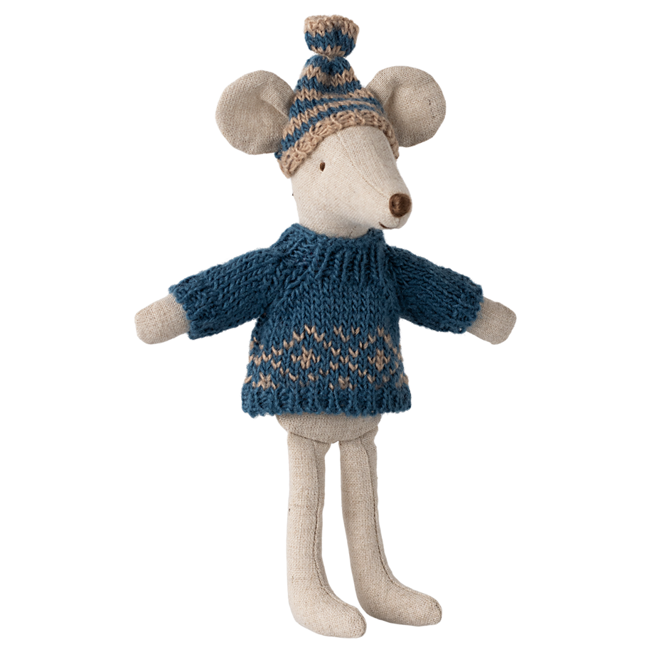Maileg – Knitted Sweater and Hat, Dad Mouse