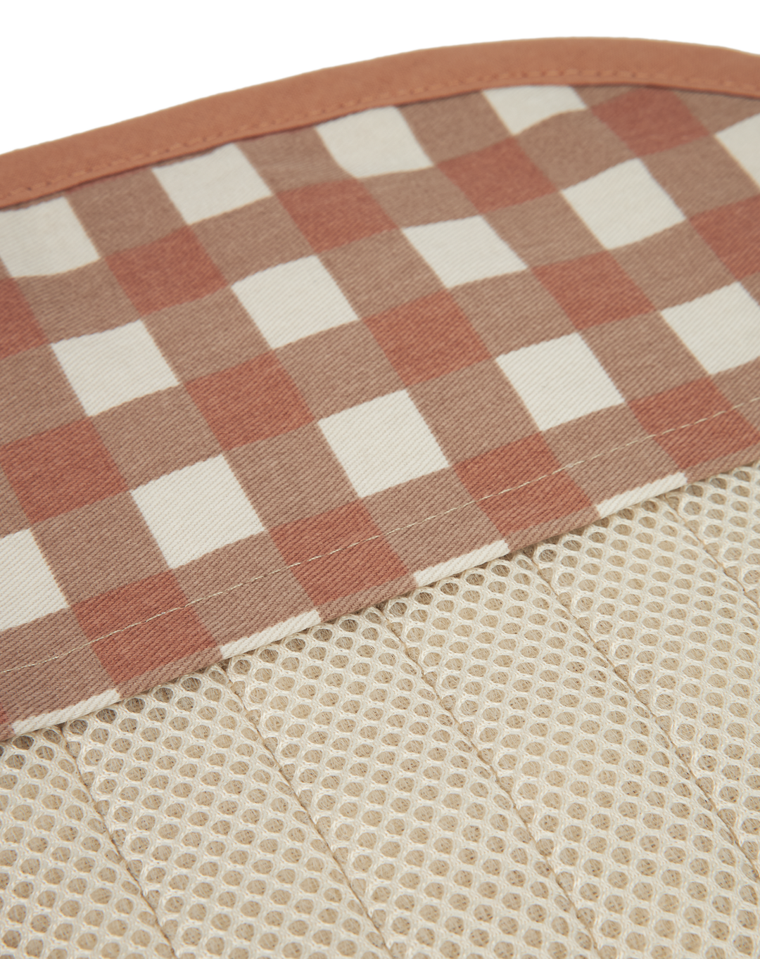 Nobodinoz- Hyde Park - Universal Stroller Pad- Terracotta Checks