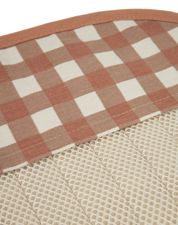 Nobodinoz- Hyde Park - Universal Stroller Pad- Terracotta Checks