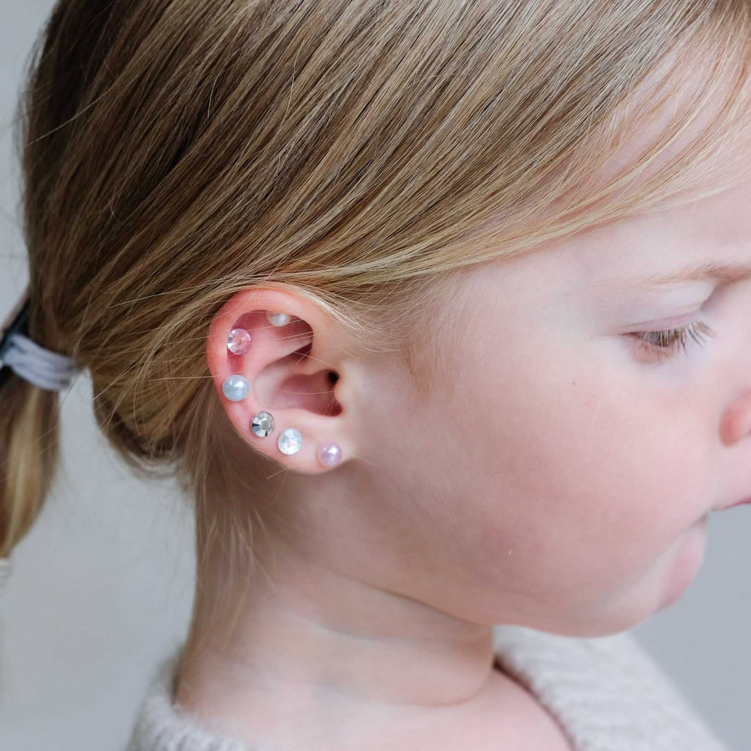 Mimi & Lula - Stick On Earrings - Pink Gem & Pearl