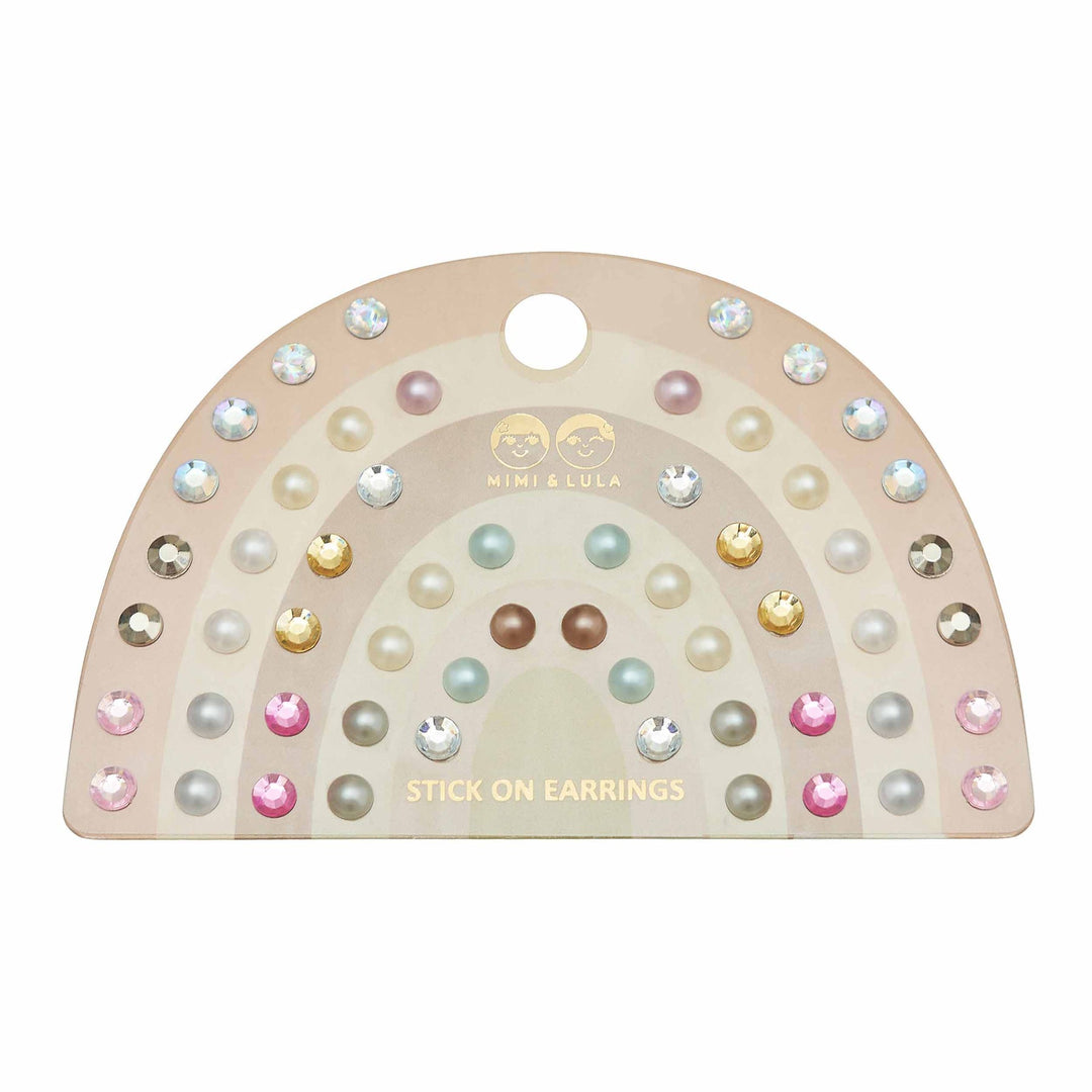Mimi & Lula - Stick On Earrings - Pink Gem & Pearl