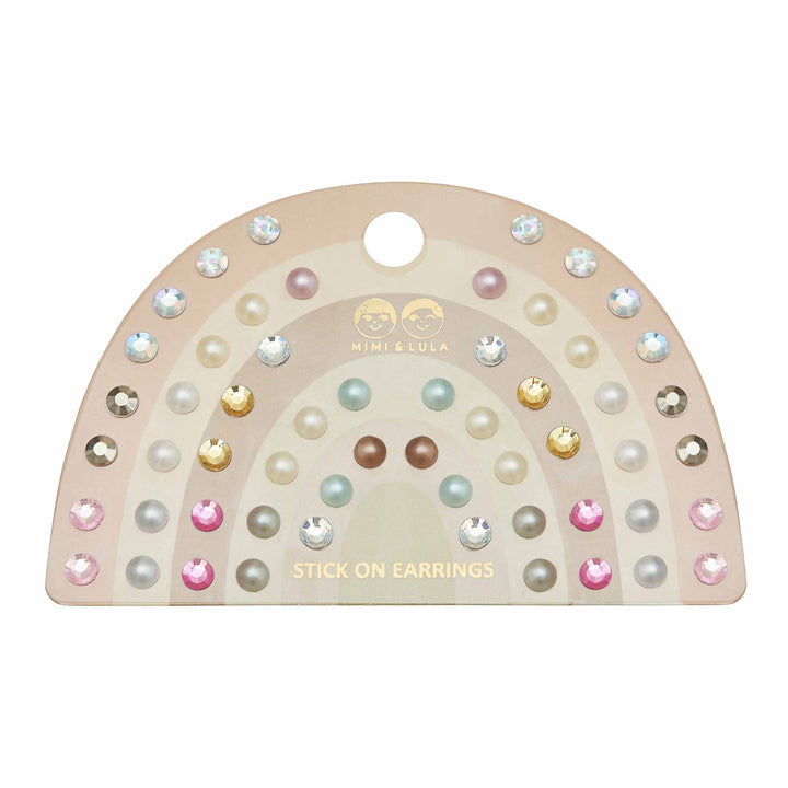 Mimi & Lula - Stick On Earrings - Pink Gem & Pearl