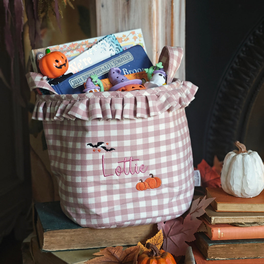 Mabel & Fox - Personalised Gingham Halloween Basket