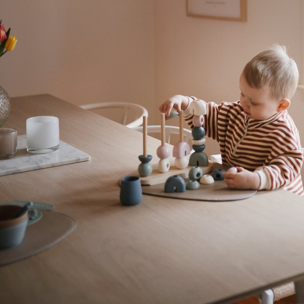 Mushie - Wooden Multi Shape Stacker - Original - Mabel & Fox