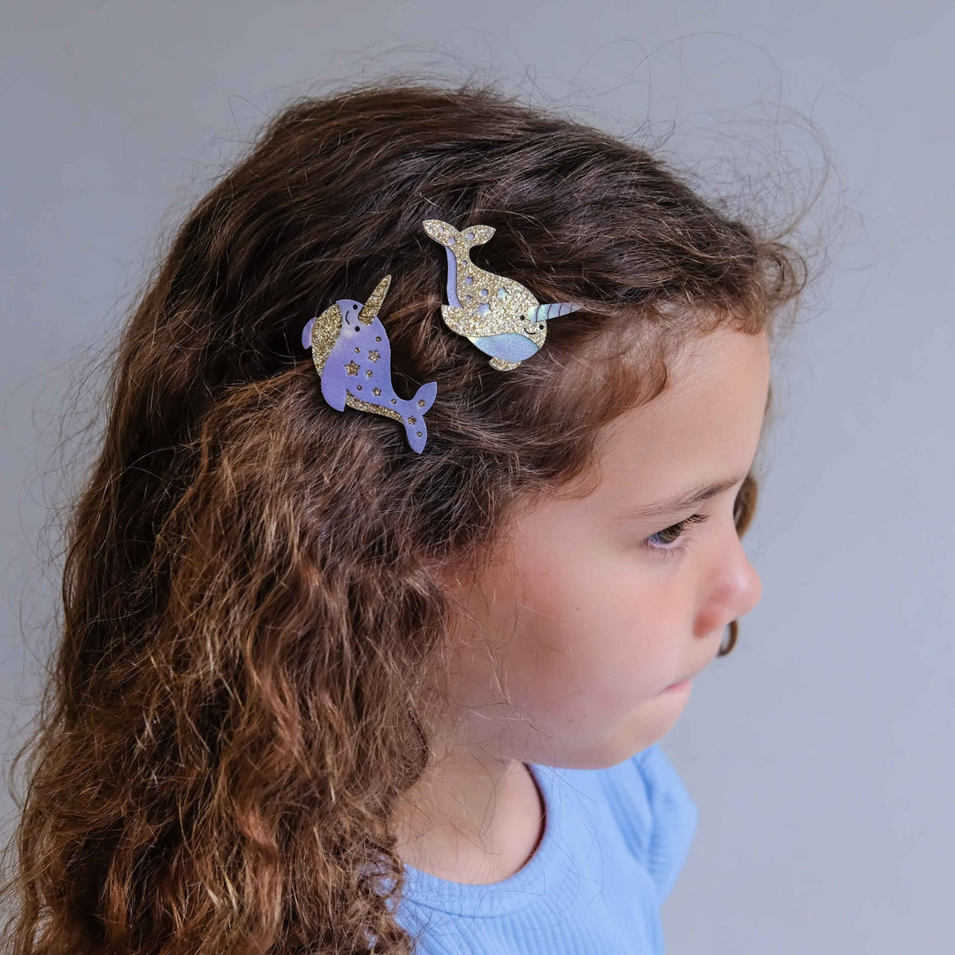 Mimi & Lula - Hair Clips - Magical Narwhal