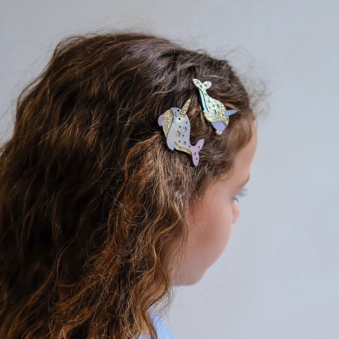 Mimi & Lula - Hair Clips - Magical Narwhal
