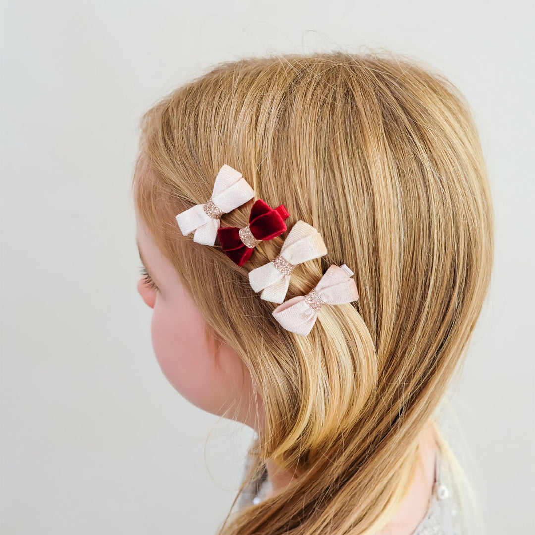 Mimi & Lula - Salon Hair Clips - Glitter Velvet Bows