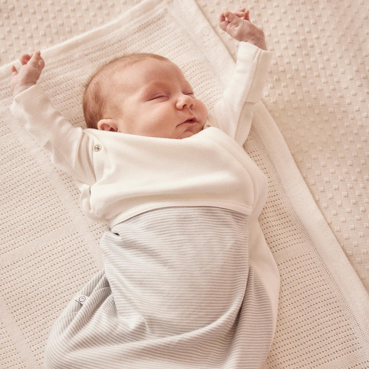 Baby Mori - Swaddle Bag - Newborn - Blue Stripe