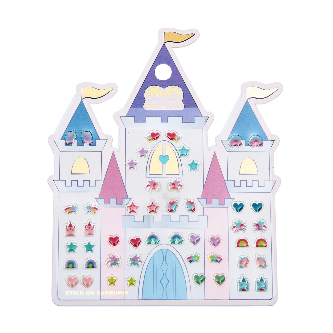 Mimi & Lula - Stick On Earrings - Rainbow Castle