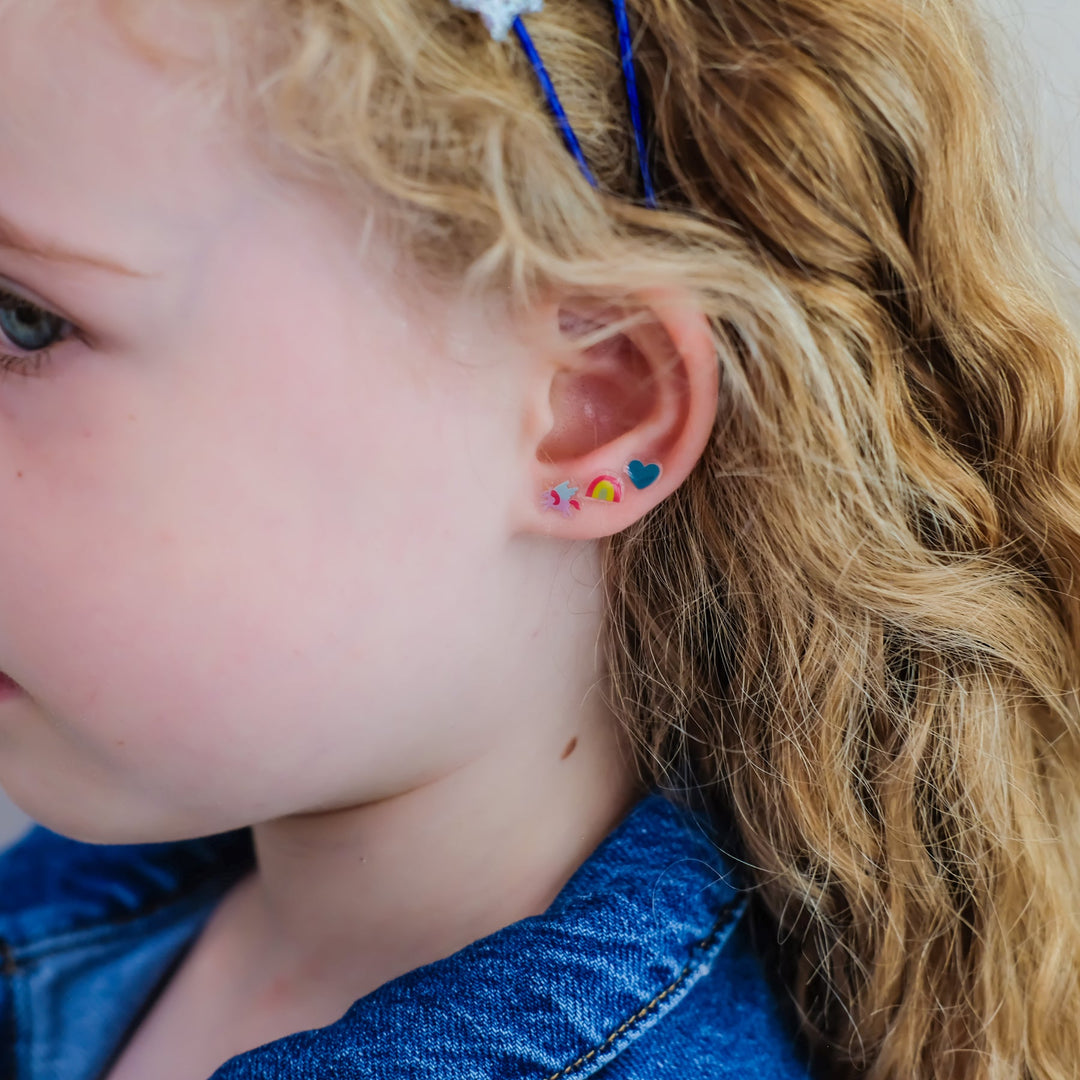 Mimi & Lula - Stick On Earrings - Rainbow Castle