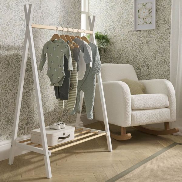 CuddleCo - Nola Clothes Rail - White & Natural