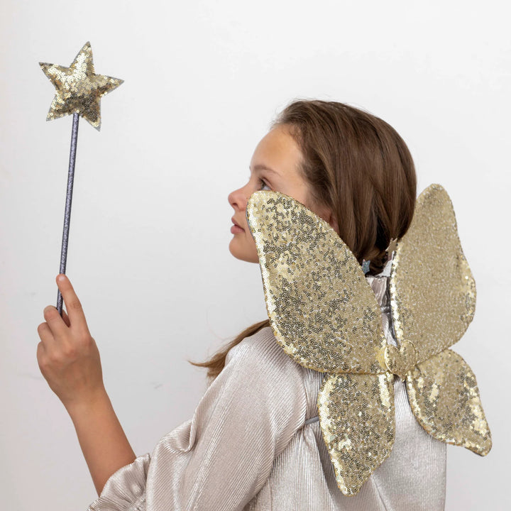 Mimi & Lula - Sparkle Sequin Wings - Gold