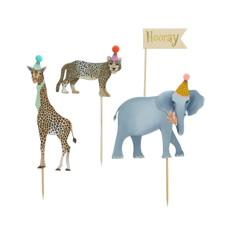 HootyBalloo By Green Club - Party Animal Cake Topper Set