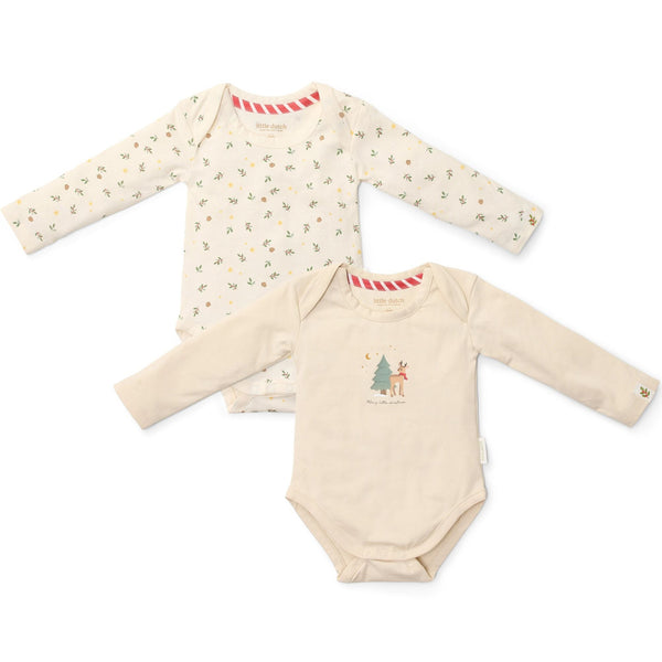 Little Dutch - Long Sleeved Bodysuit (2 Pack) - Little Christmas - Mabel & Fox