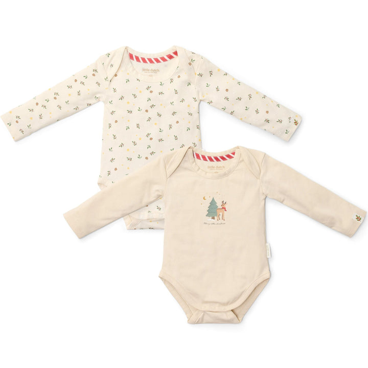 Little Dutch - Long Sleeved Bodysuit (2 Pack) - Little Christmas