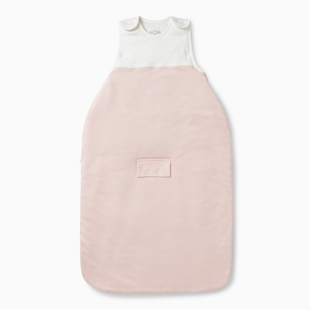 Baby Mori -Clever Sleeping Bag- 1.5 Tog- Blush Stripe - Mabel & Fox