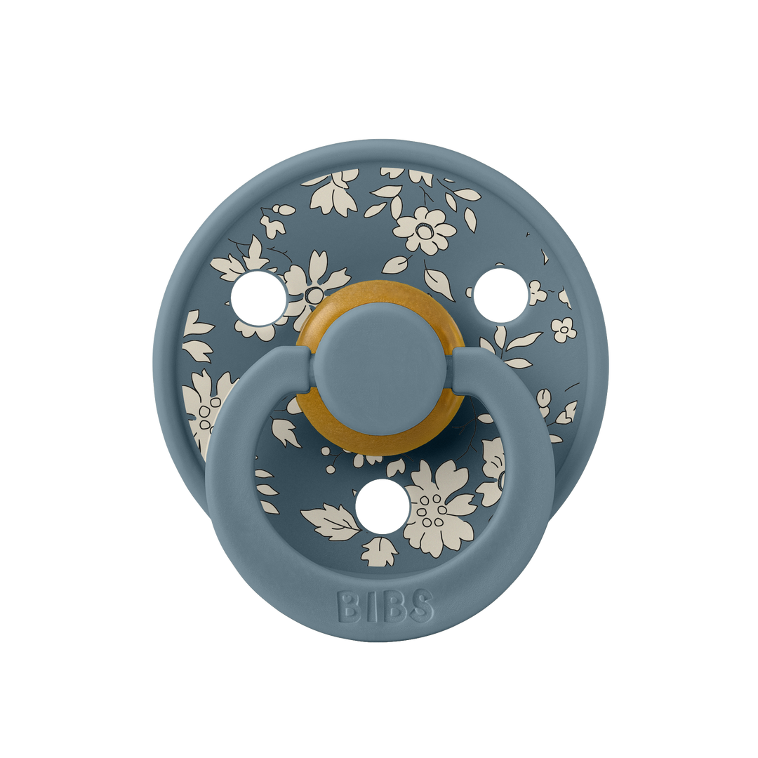 Bibs x Liberty - Colour Pacifier - Round Nipple - Capel Dusty Blue / Petrol - Mabel & Fox