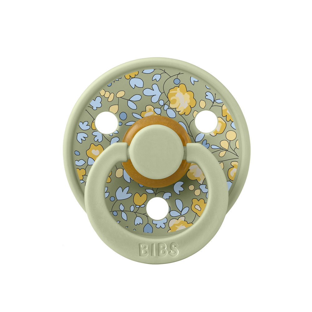 Bibs x Liberty - Colour Pacifier - Round Nipple - Eloise Ivory / Sage - Mabel & Fox