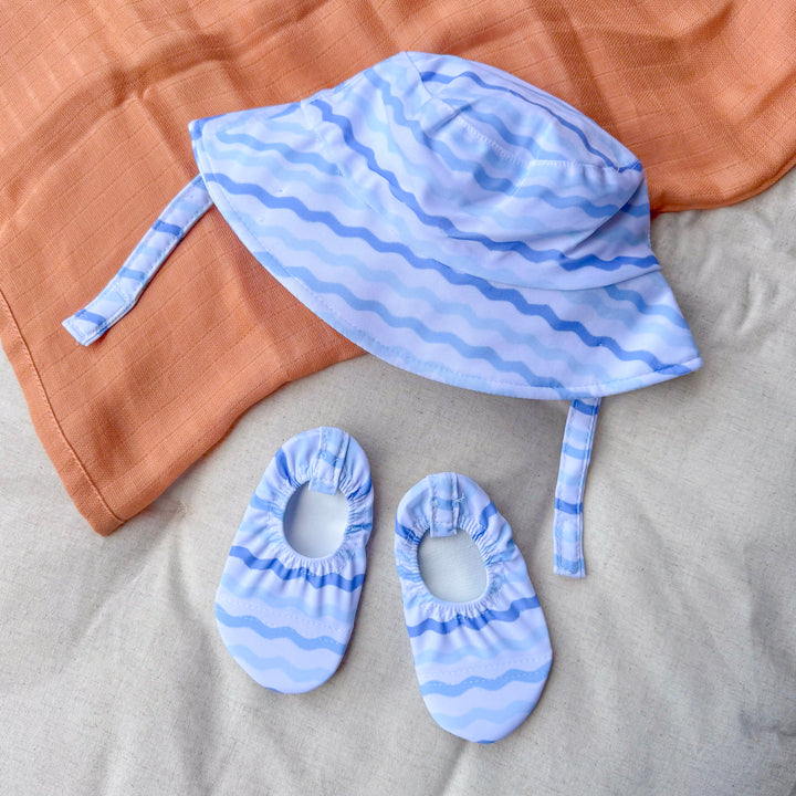Mabel & Fox - Sun Hat & Non-Slip Shoes - Blue Wave