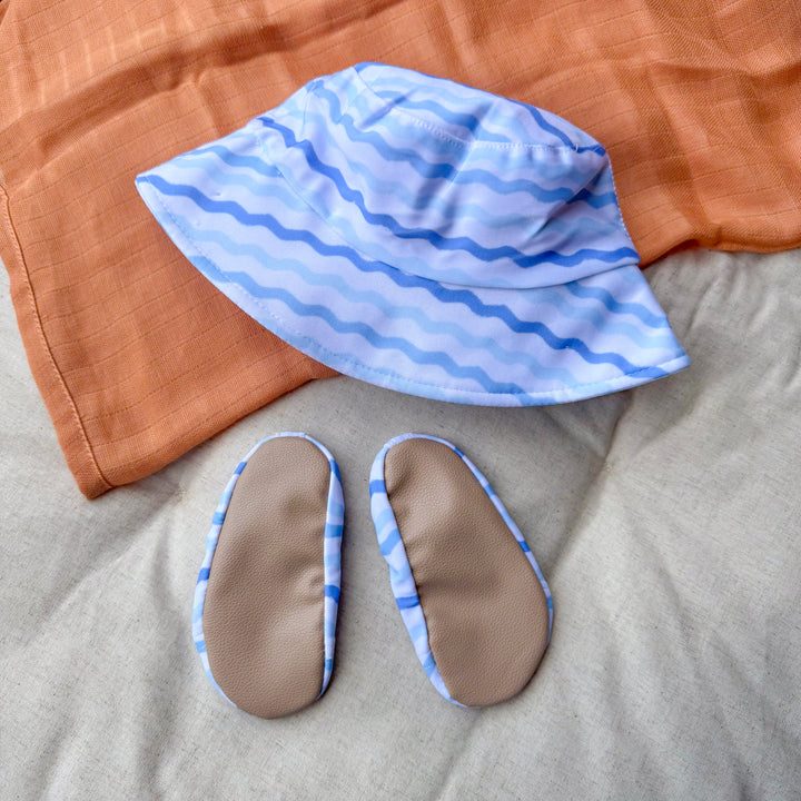 Mabel & Fox - Sun Hat & Non-Slip Shoes - Blue Wave