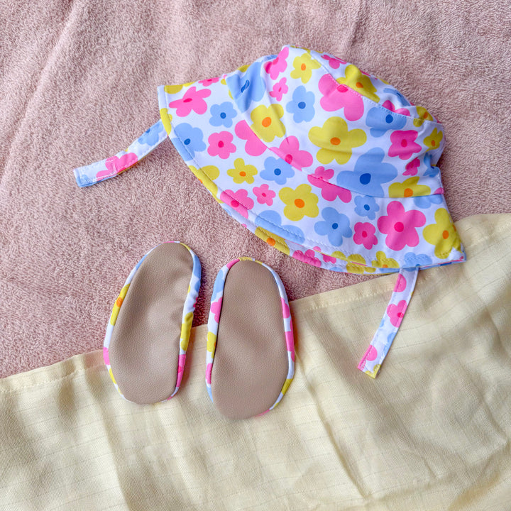 Mabel & Fox - Sun Hat & Non-Slip Shoes - Flowers