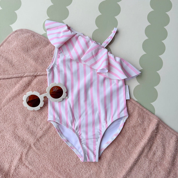 Mabel & Fox - Swimsuit Set - Pink Stripe (2 Pcs)