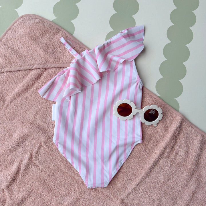 Mabel & Fox - Swimsuit Set - Pink Stripe (2 Pcs)