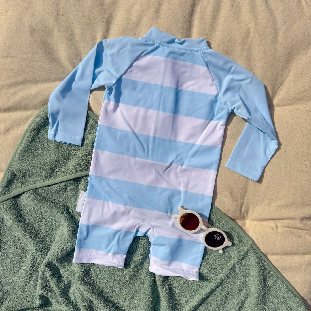 Mabel & Fox - Swimsuit Set - Blue Stripe (2 Pcs)