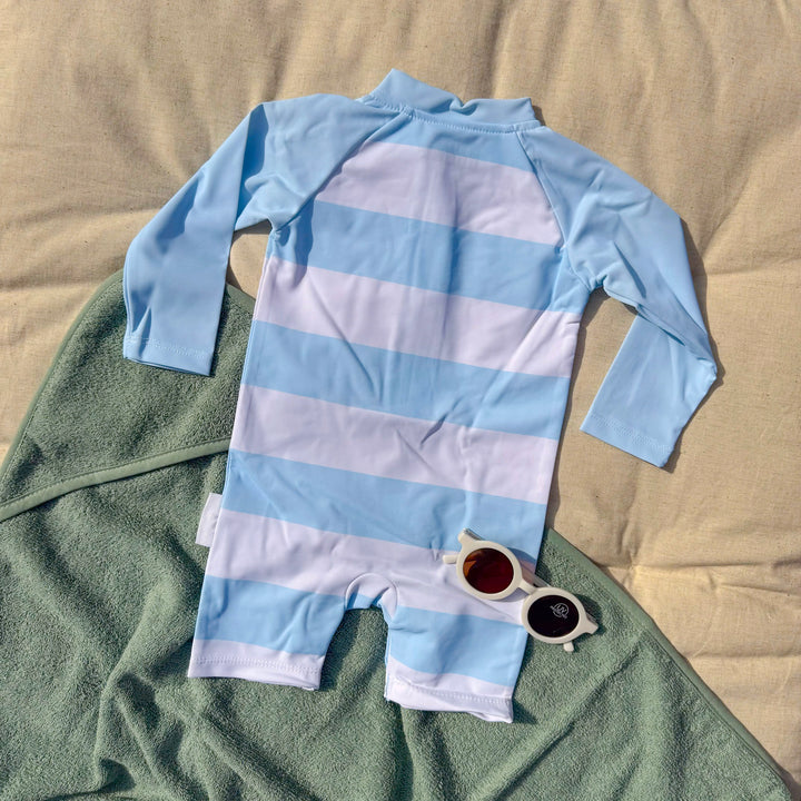 Mabel & Fox - Swimsuit Set - Blue Stripe (2 Pcs)