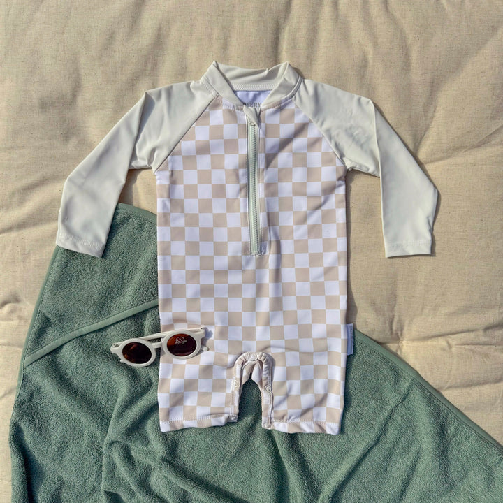 Mabel & Fox - Swimsuit Set - Sand Check (2 Pcs)