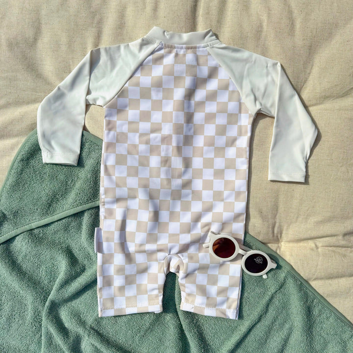Mabel & Fox - Swimsuit Set - Sand Check (2 Pcs)