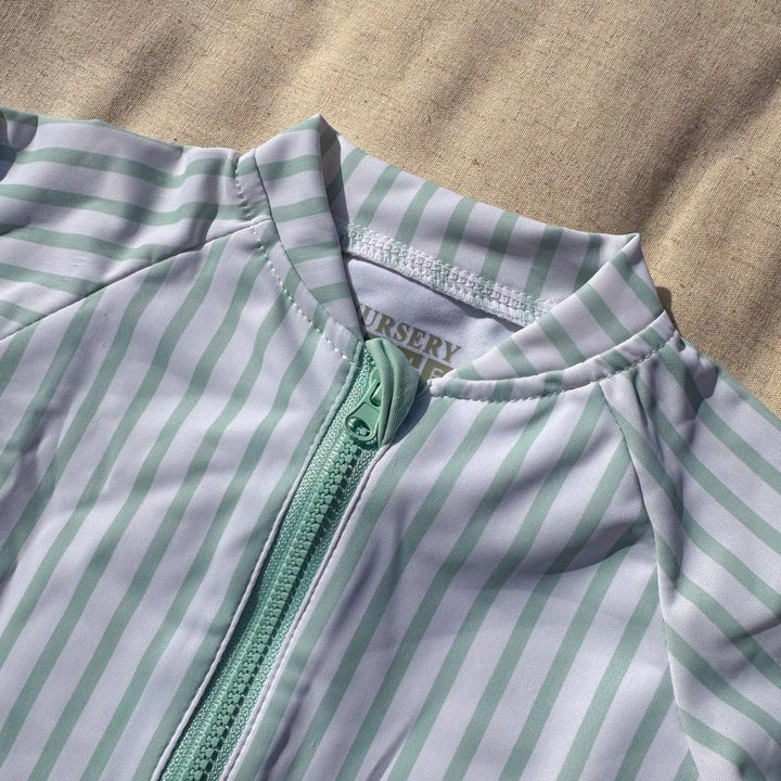 Mabel & Fox - Swimsuit Set - Green Stripe (2 Pcs)