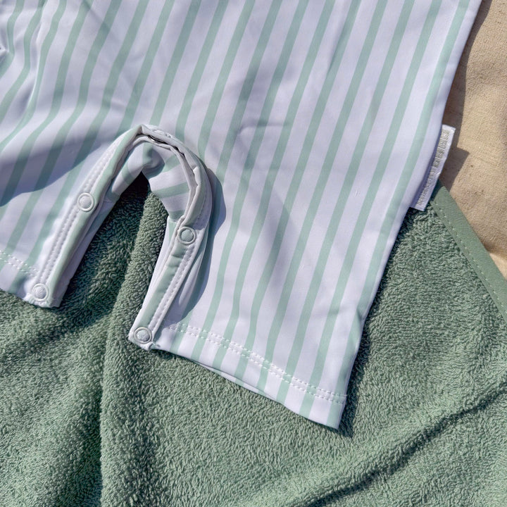 Mabel & Fox - Swimsuit Set - Green Stripe (2 Pcs)