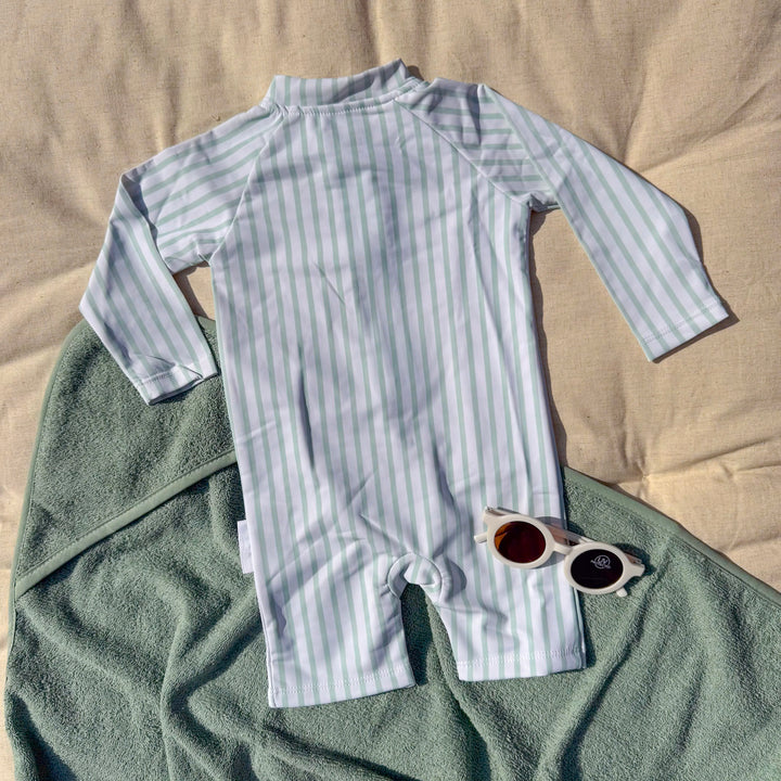 Mabel & Fox - Swimsuit Set - Green Stripe (2 Pcs)