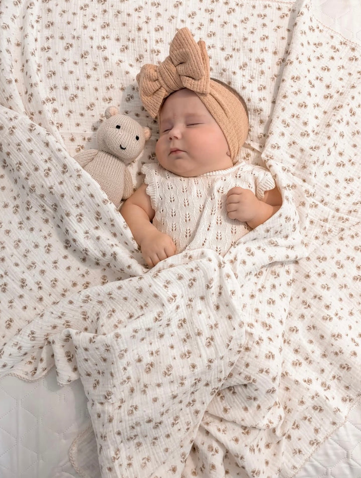 Mabel & Fox - Baby Muslin Cotton Blanket - Camellia