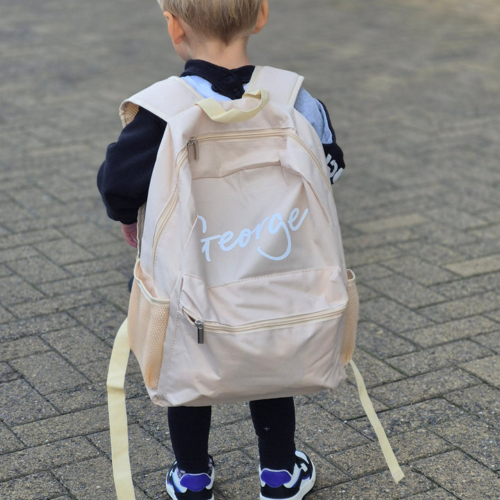 Mabel & Fox - Personalised Kids Large Backpack - Cream