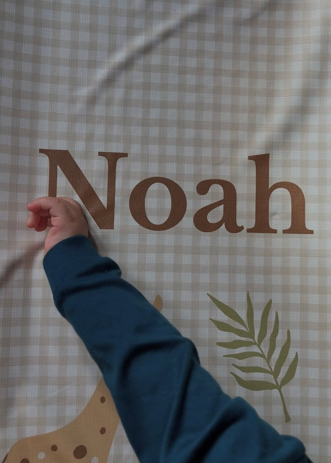 Mabel & Fox - Personalised Wedge Baby Changing Mat - Boho Safari - Mabel & Fox