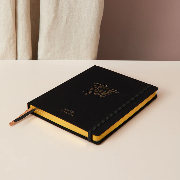 Blush & Gold - 2025 Weekly Planner - Black - Mabel & Fox