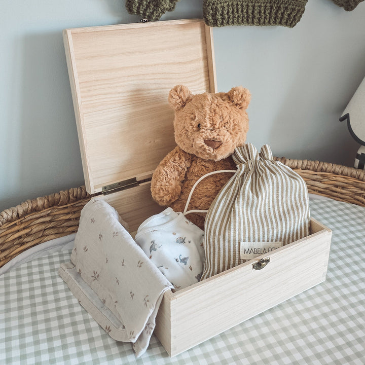 Mabel & Fox - Personalised Wooden Memory Box - Botanical