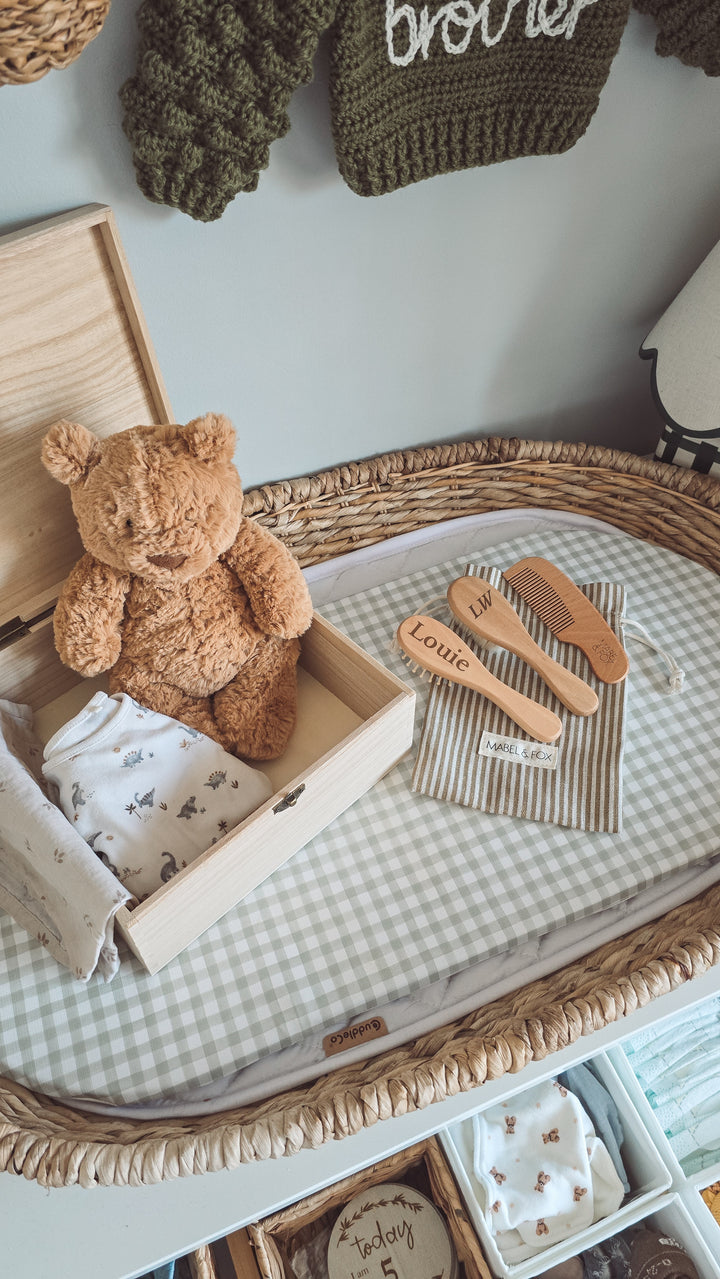 Mabel & Fox - Personalised Wooden Memory Box - Timeless Serif