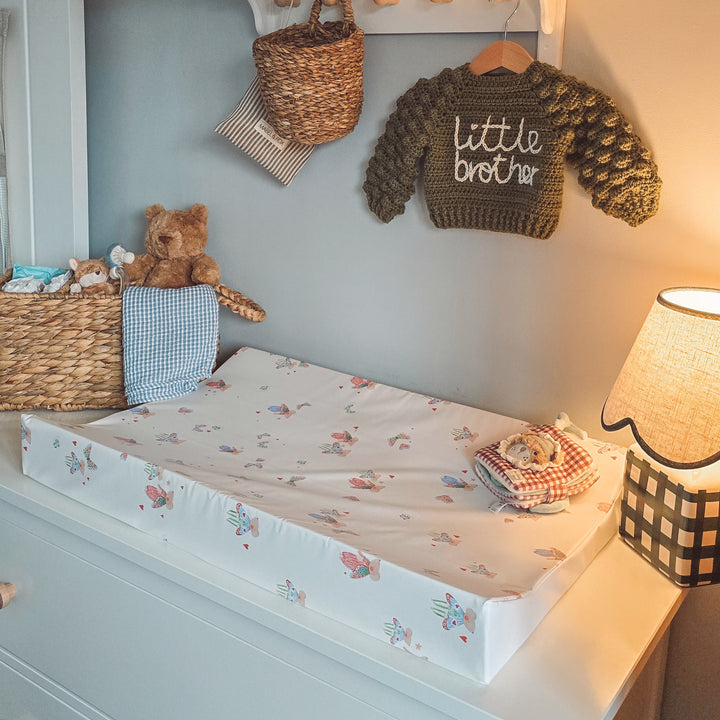 Mabel & Fox - Wedge Baby Changing Mat - Butterfly Mice - Mabel & Fox