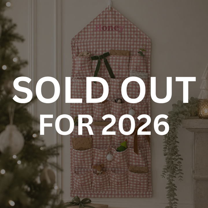Mabel & Fox - Personalised Pink Gingham Advent Calendar - Embroidered - Mabel & Fox