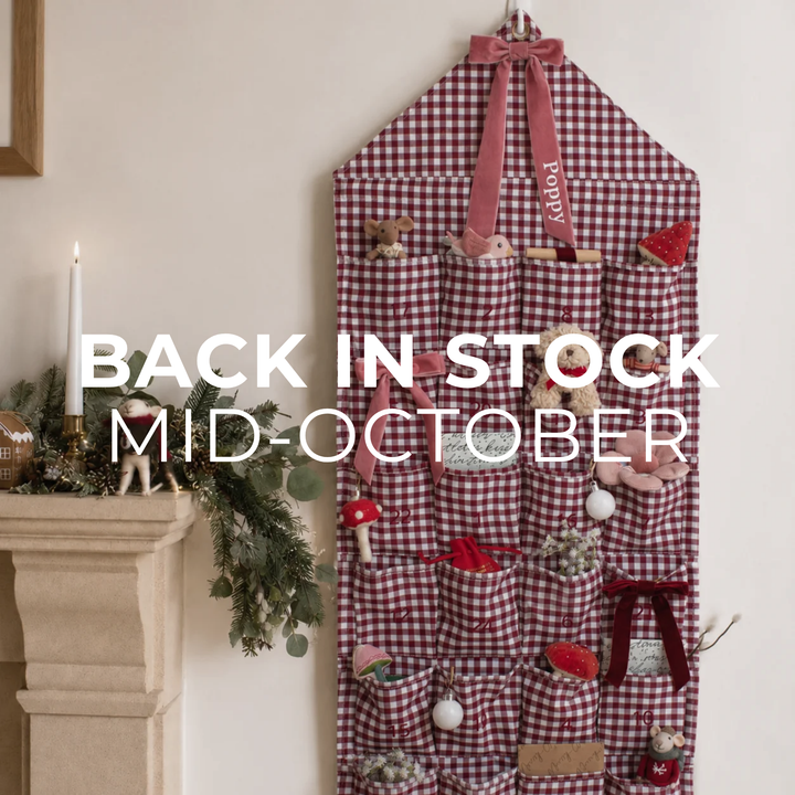 Mabel & Fox - Personalised Red Gingham Advent Calendar - Velvet Bow